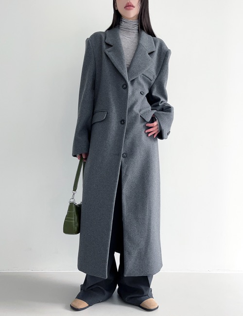 wool double wrap over-fit coat