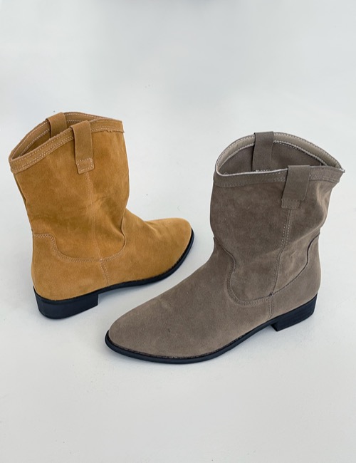 soft suede western half boots
