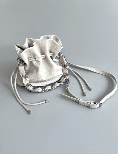 chain shirring two-way mini bag
