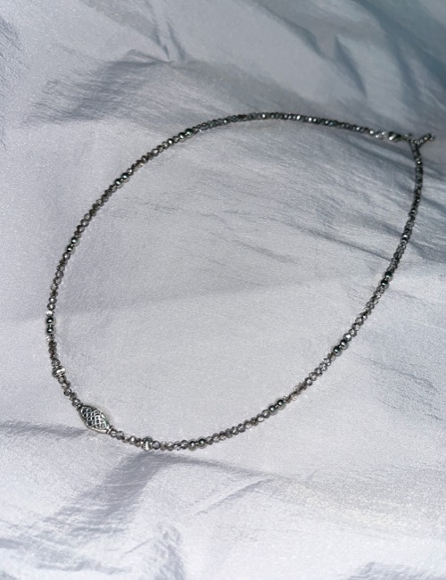 vintage silver beads necklace
