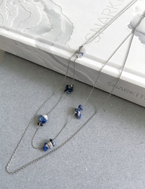 blue stone chain necklace