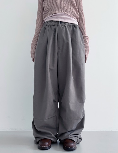 delicate side tuck ballon pants / gray