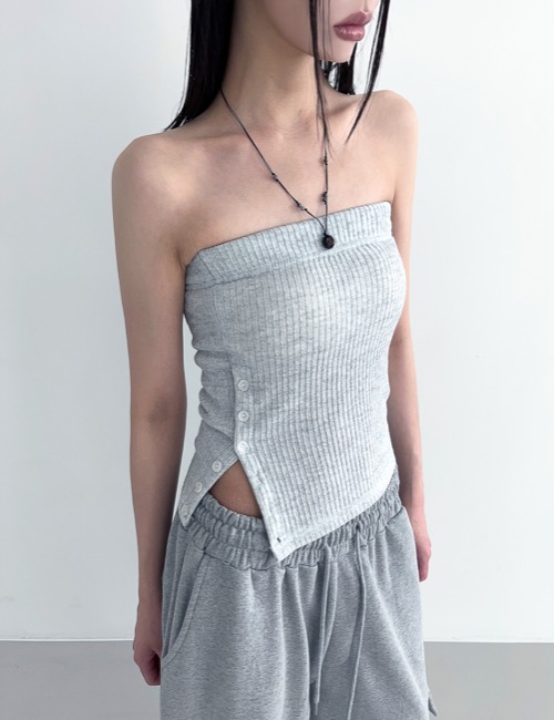 side button slit tube top