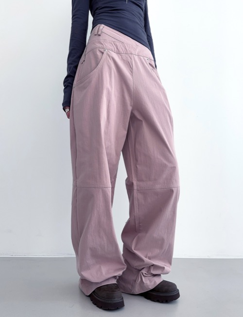 layered waist crunch cotton pants