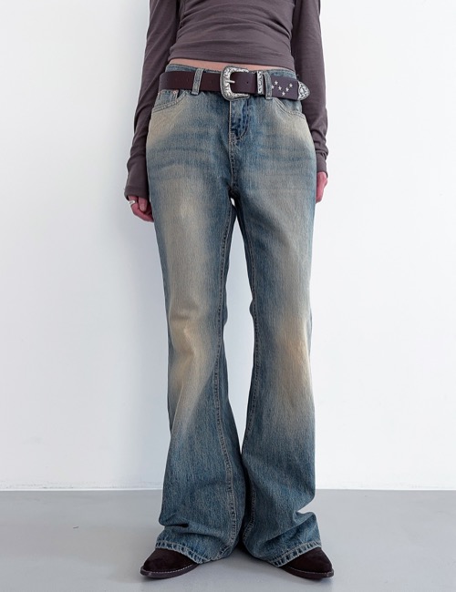 vintage semi boots-cut denim pants