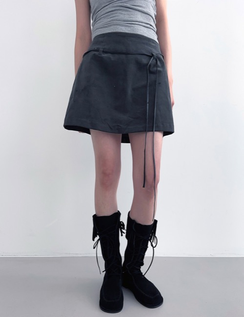 velvet strap mini skirt