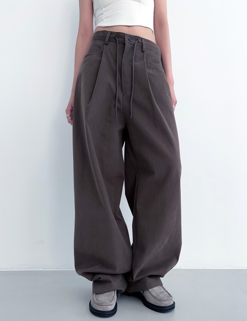 pitch cotton string wide pants