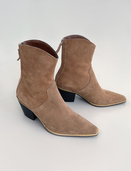 [ real leather ] sharp suede western boots