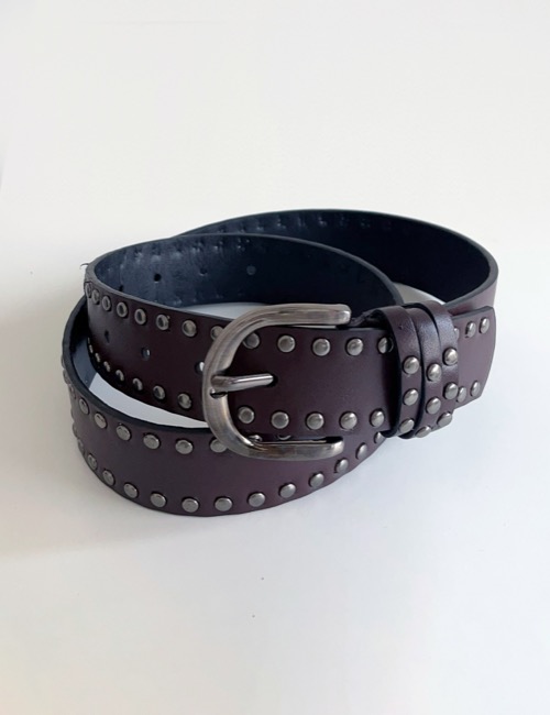 stud bold leather belt