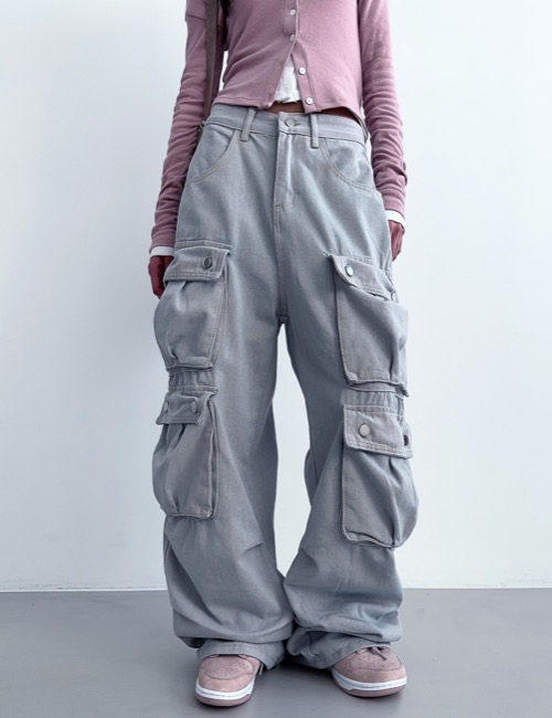 vintage gray 4-pocket denim pants