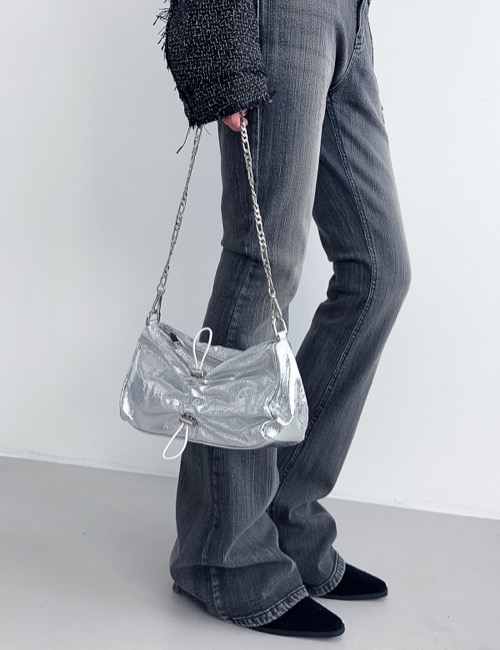 glossy string shirring bag