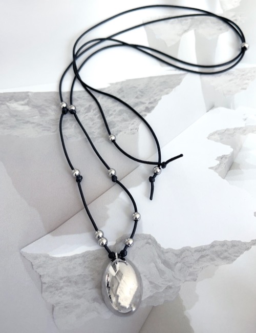 silver ball knot necklace
