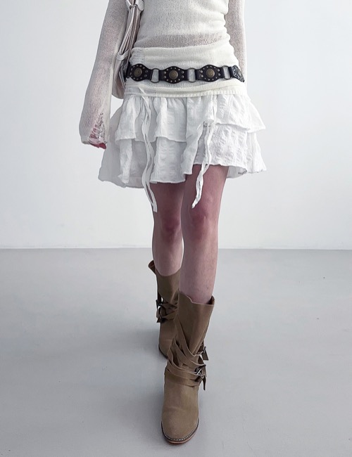 ribbon frill mini skirt