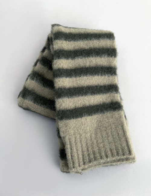 alpaca wool stripe brush muffler