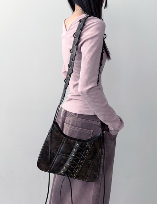 long strap corset square bag